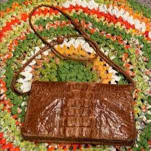 VINTAGE ALLIGATOR BAG COLOR MEDIUM TAN